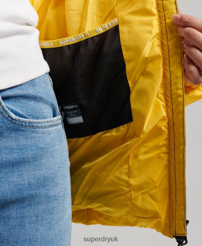 Hooded Spirit Sports Puffer Jacket Women Yellow Clothing Superdry 66N8N3758