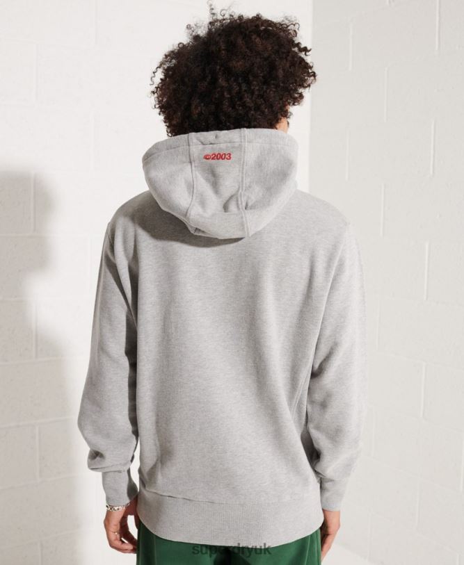 Independent Hoodie Men Grey Clothing Superdry 66N8N807