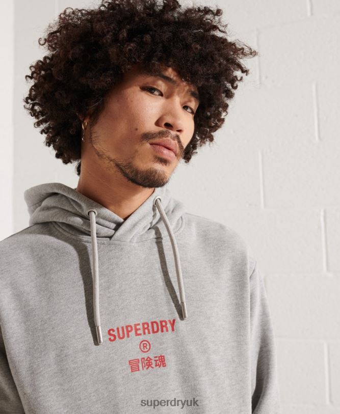 Independent Hoodie Men Grey Clothing Superdry 66N8N807