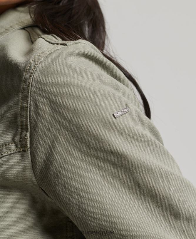 Indie Club Canvas Jacket Women Green Clothing Superdry 66N8N1956