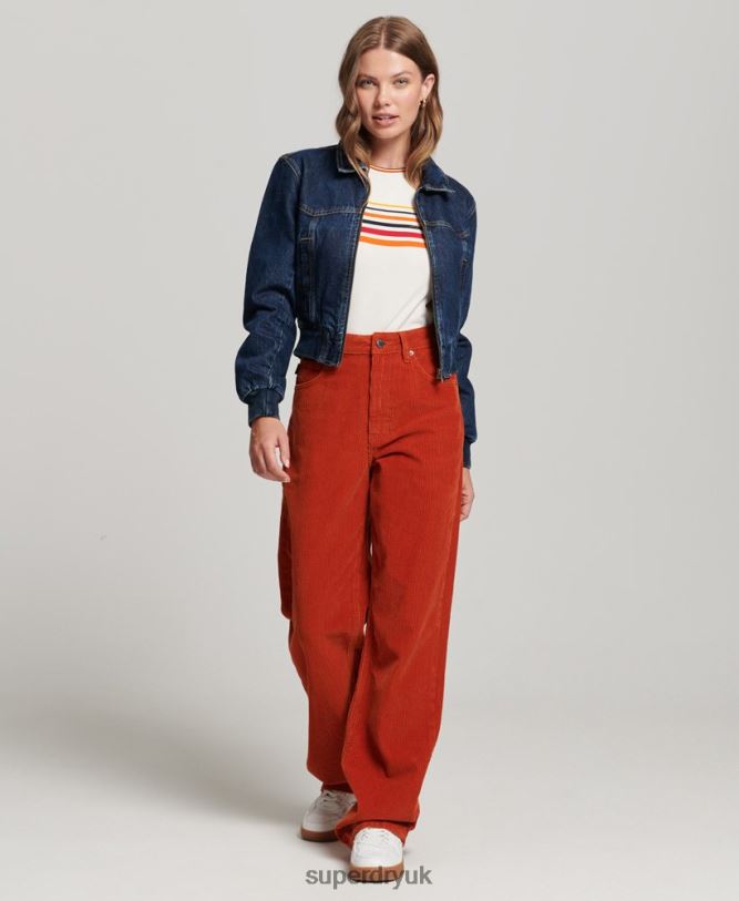 Indie Club Denim Jacket Women Dark Blue Clothing Superdry 66N8N3589