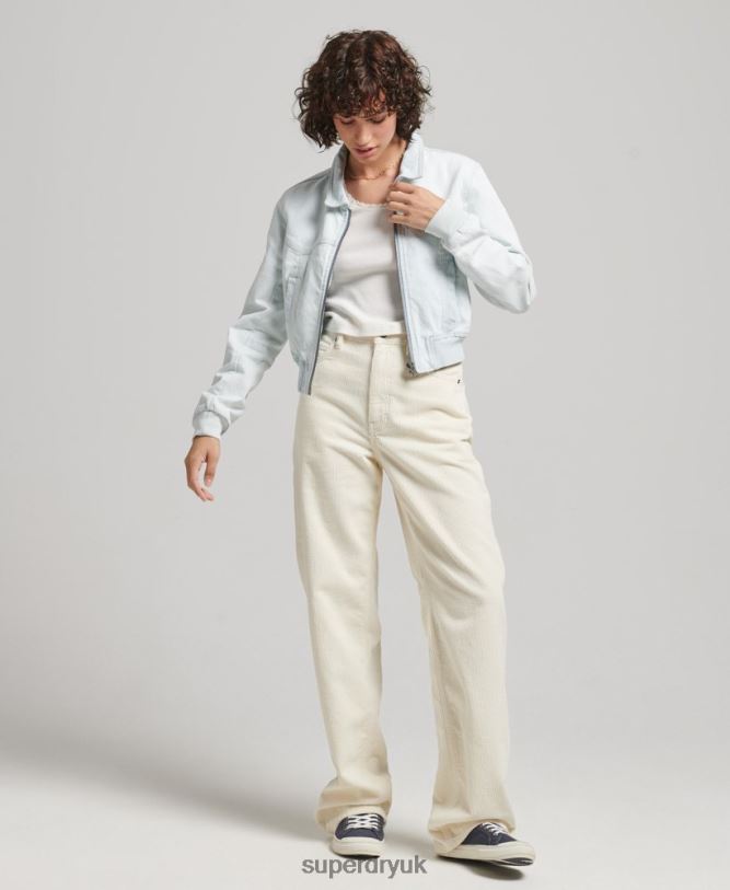 Indie Club Denim Jacket Women Light Blue Clothing Superdry 66N8N3552