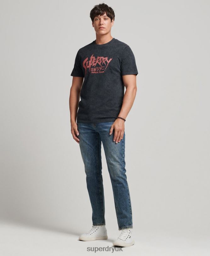 Indie T-Shirt Men Black Clothing Superdry 66N8N4867