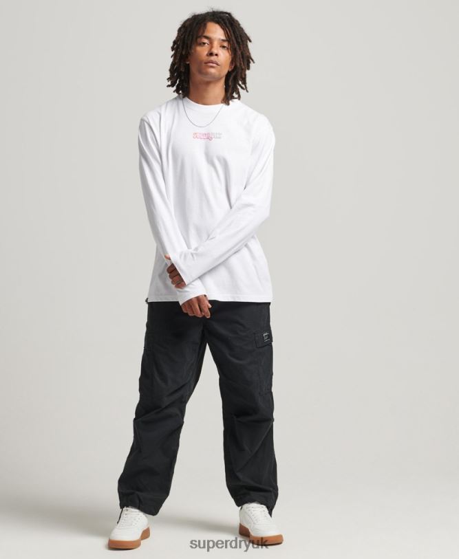 Into The Woods Long Sleeve Top Men White Clothing Superdry 66N8N1537