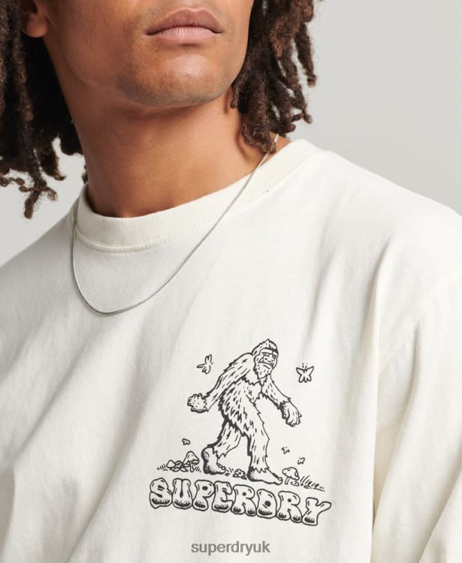 Into The Woods Long Sleeve Top Men White Clothing Superdry 66N8N1538