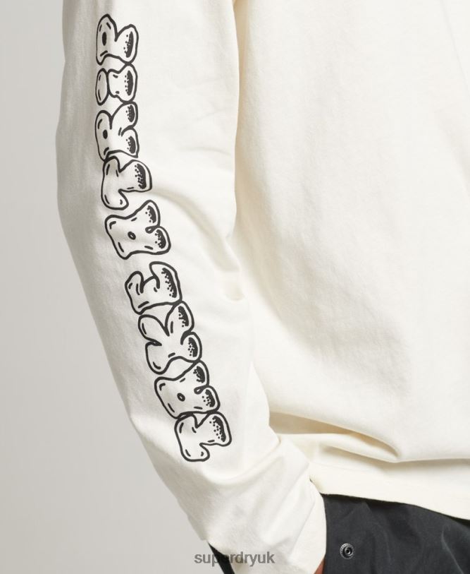 Into The Woods Long Sleeve Top Men White Clothing Superdry 66N8N1538