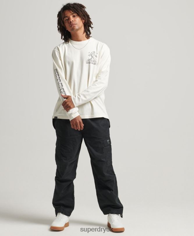 Into The Woods Long Sleeve Top Men White Clothing Superdry 66N8N1538