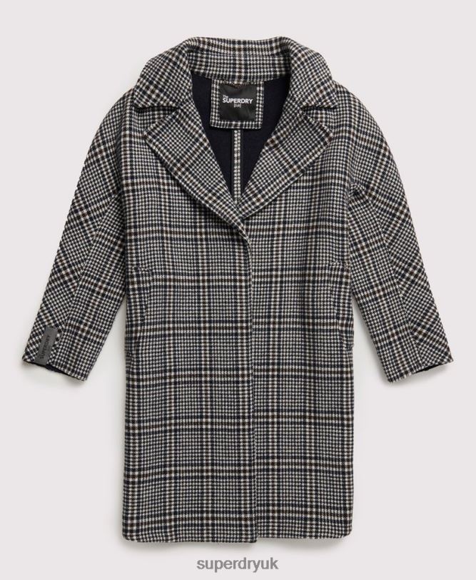 Koben Wool Coat Women Black Clothing Superdry 66N8N3858