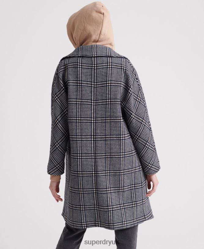 Koben Wool Coat Women Black Clothing Superdry 66N8N3858