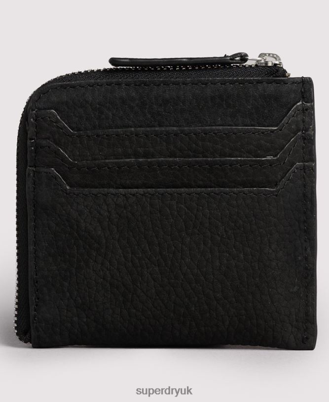 Leather Zip Around Coin Purse Women Black Accessories Superdry 66N8N4315