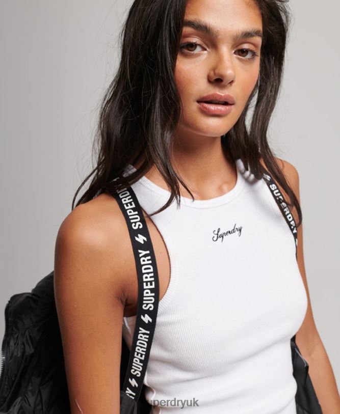 Lightweight Cropped Sport Padded Jacket Women Black Clothing Superdry 66N8N3787