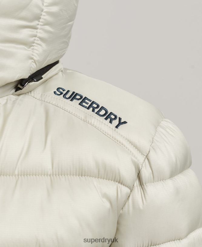Lightweight Cropped Sport Padded Jacket Women Grey Clothing Superdry 66N8N3614