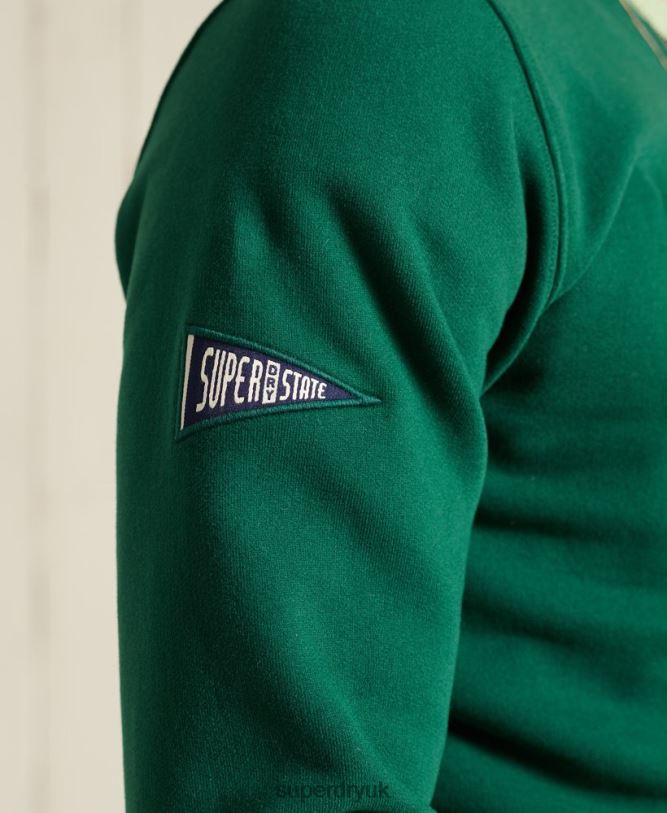 Limited Edition College Chenille Sweatshirt Men Green Clothing Superdry 66N8N868