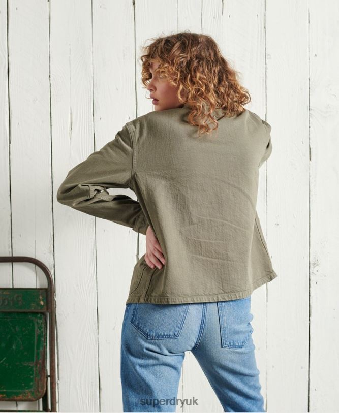 Limited Edition Dry Artist Jacket Women Khaki Clothing Superdry 66N8N5690