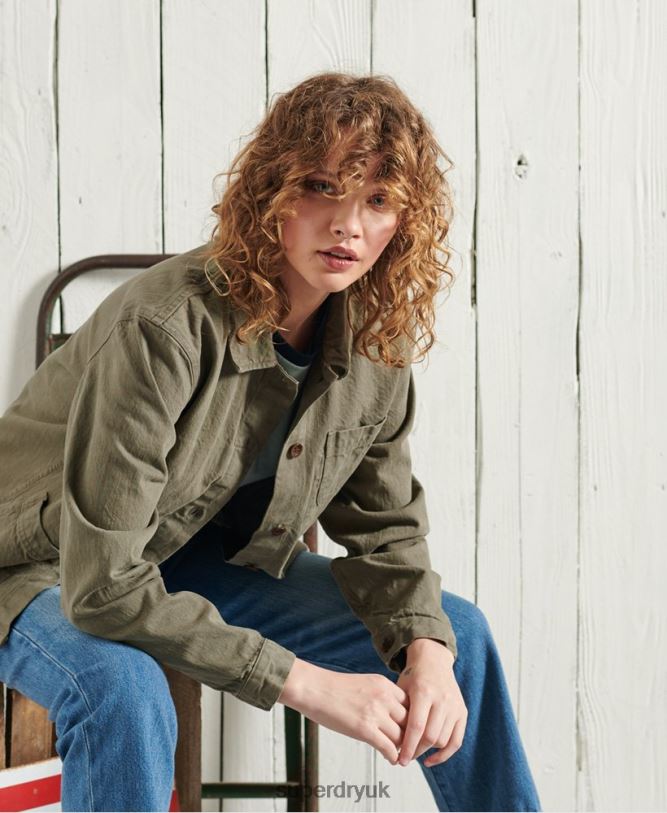 Limited Edition Dry Artist Jacket Women Khaki Clothing Superdry 66N8N5690