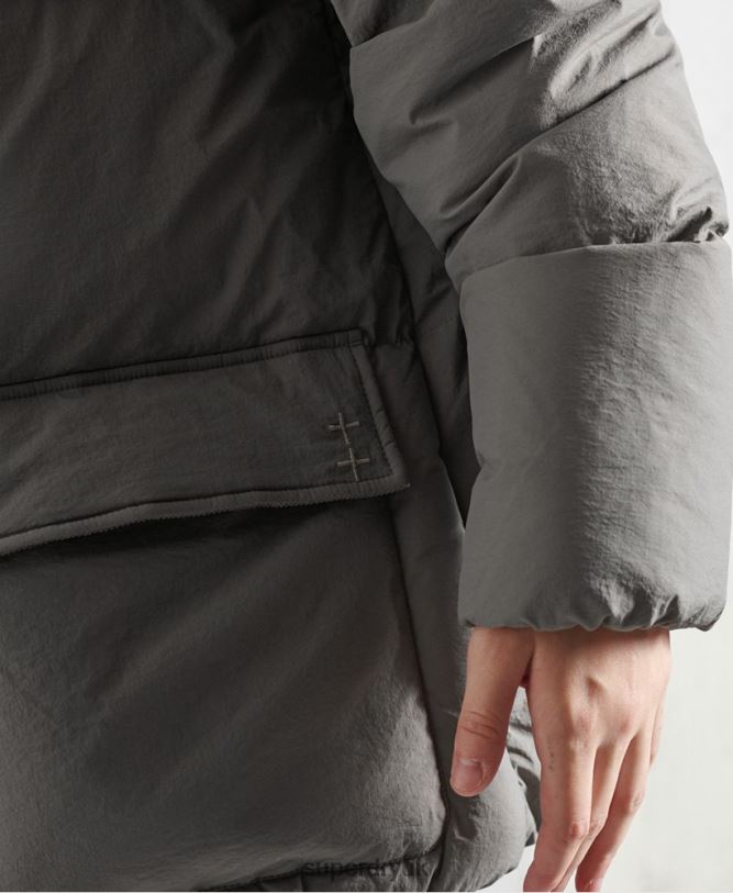 Limited Edition Dry Down Funnel Jacket Women Silver Clothing Superdry 66N8N5696