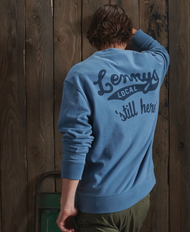 Limited Edition Dry Graphic Sweatshirt Men Light Blue Clothing Superdry 66N8N5234