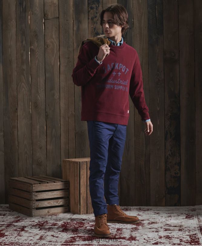 Limited Edition Dry Graphic Sweatshirt Men Red Clothing Superdry 66N8N5236