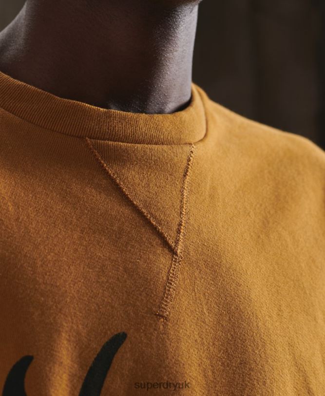 Limited Edition Dry Graphic Sweatshirt Men Yellow Clothing Superdry 66N8N5235