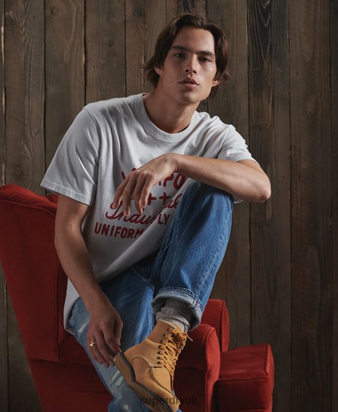 Limited Edition Dry Graphic T-Shirt Men Pink Clothing Superdry 66N8N4984