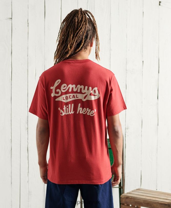 Limited Edition Dry Graphic T-Shirt Men Red Clothing Superdry 66N8N4981