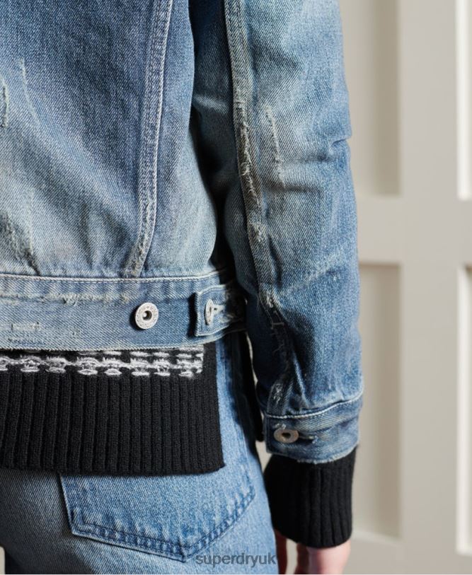 Limited Edition Dry Japanese Trucker Jacket Women Light Blue Clothing Superdry 66N8N3841