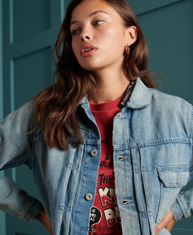 Limited Edition Dry Japanese Worker jacket Women Blue Clothing Superdry 66N8N3846