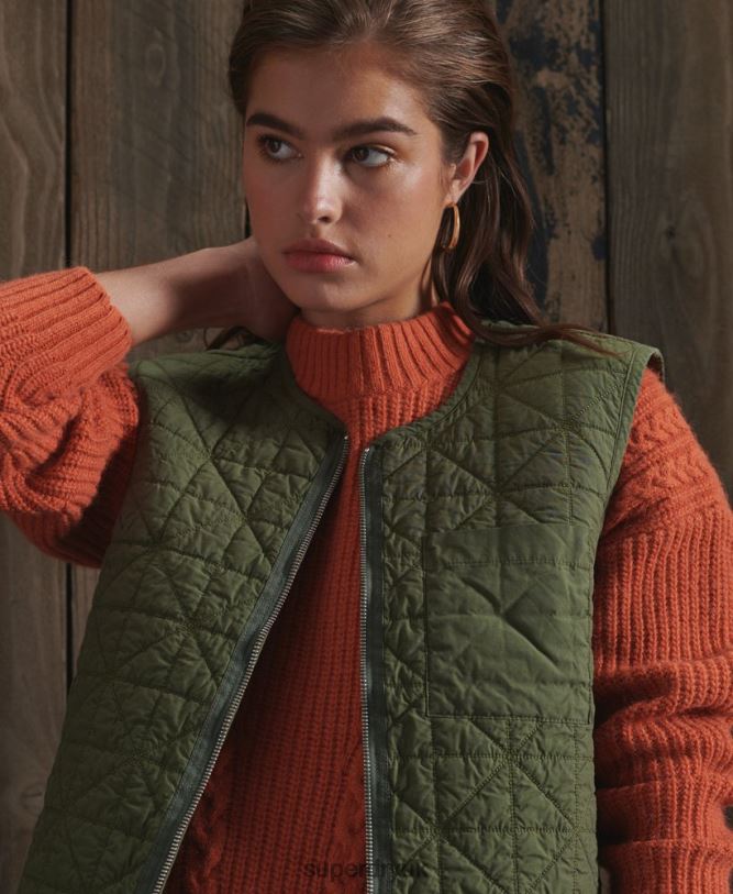 Limited Edition Dry Liner Vest Women Khaki Clothing Superdry 66N8N5518