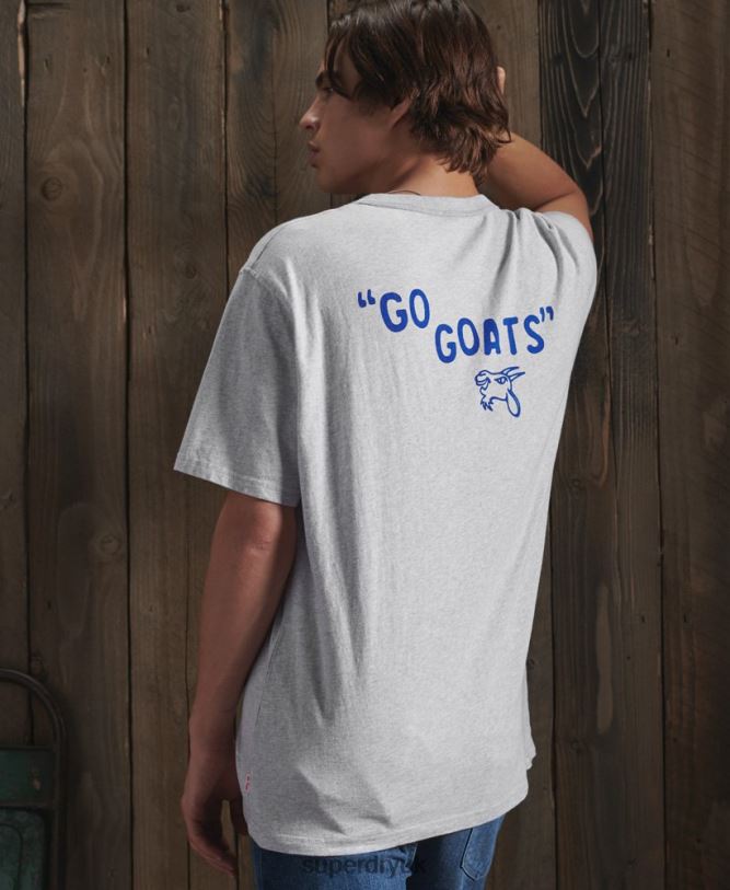 Limited Edition Dry Varsity T-Shirt Men Grey Clothing Superdry 66N8N4979