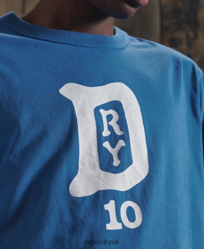 Limited Edition Dry Varsity T-Shirt Men Navy Clothing Superdry 66N8N4985