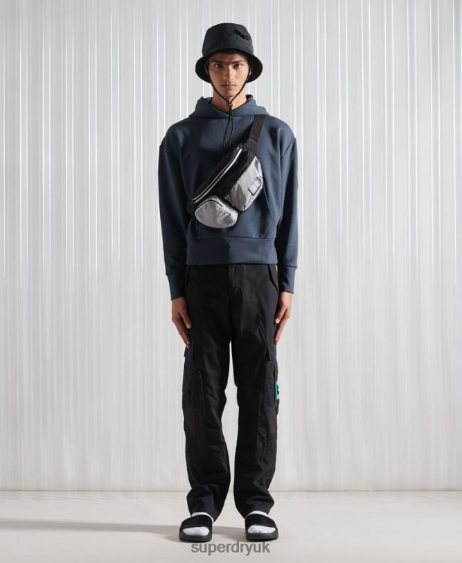 Limited Edition SDX Box Drop Hoodie Men Dark Blue Clothing Superdry 66N8N896