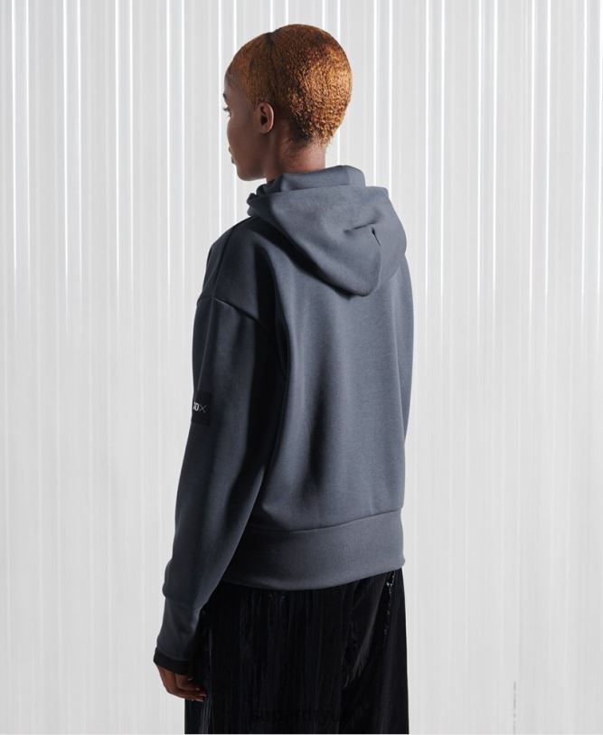 Limited Edition SDX Box Drop Hoodie Men Dark Blue Clothing Superdry 66N8N896