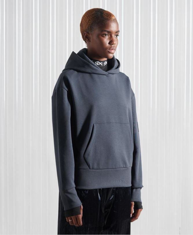 Limited Edition SDX Box Drop Hoodie Men Dark Blue Clothing Superdry 66N8N896