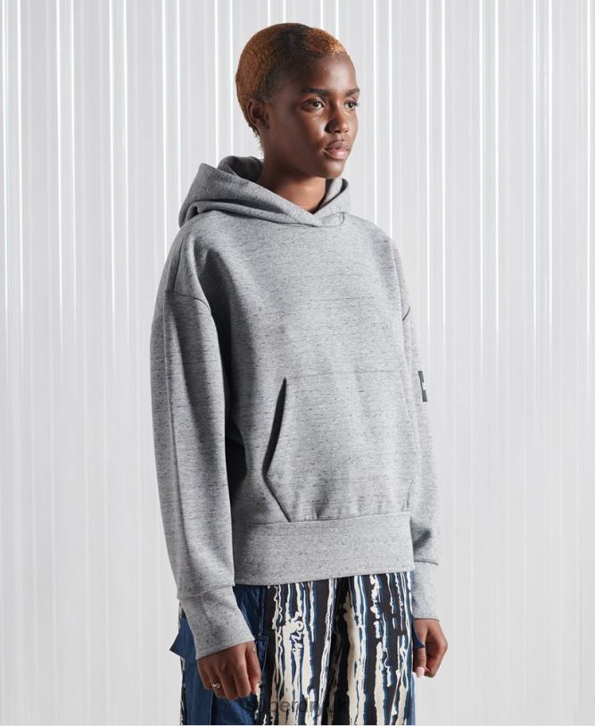 Limited Edition SDX Box Drop Hoodie Men Grey Clothing Superdry 66N8N874