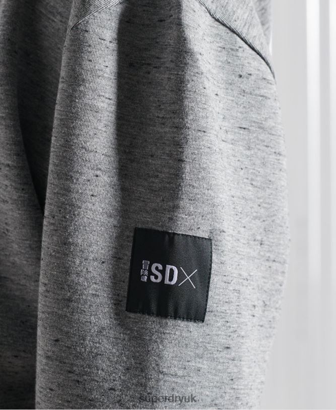 Limited Edition SDX Box Drop Hoodie Men Grey Clothing Superdry 66N8N874