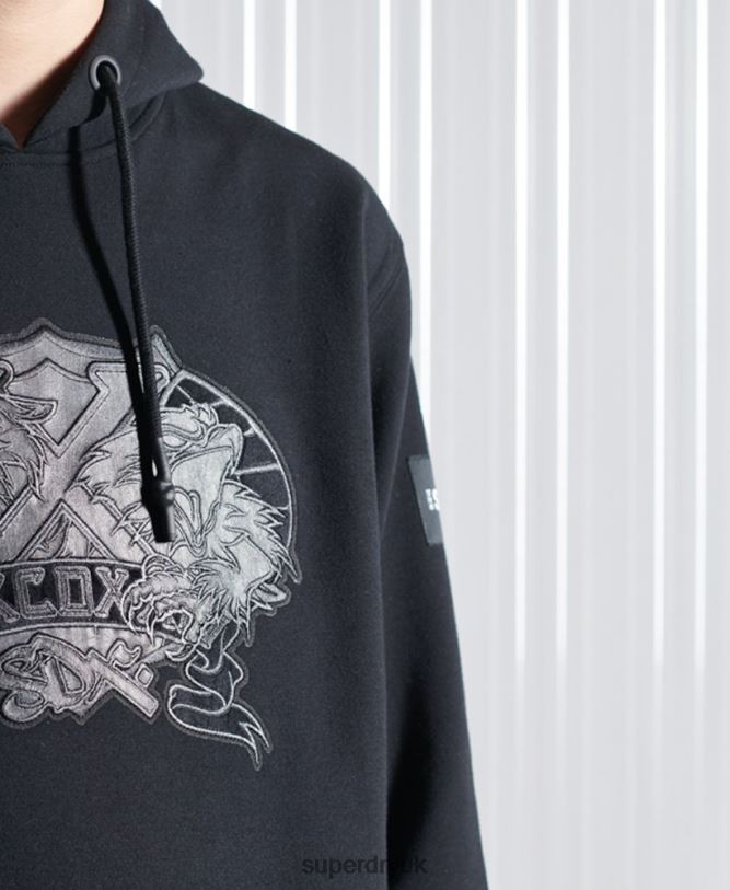 Limited Edition SDX NYC Hoodie Men Black Clothing Superdry 66N8N5237