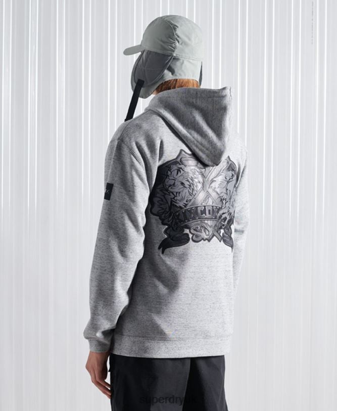 Limited Edition SDX NYC Hoodie Men Grey Clothing Superdry 66N8N875