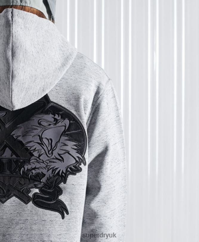 Limited Edition SDX NYC Hoodie Men Grey Clothing Superdry 66N8N875