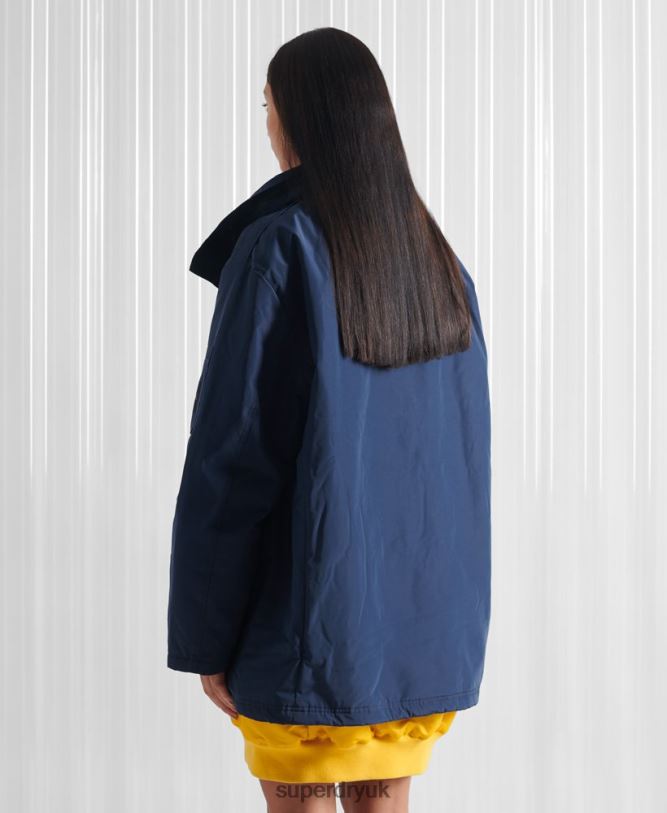 Limited Edition SDX New York Double Jacket Women Navy Clothing Superdry 66N8N4763