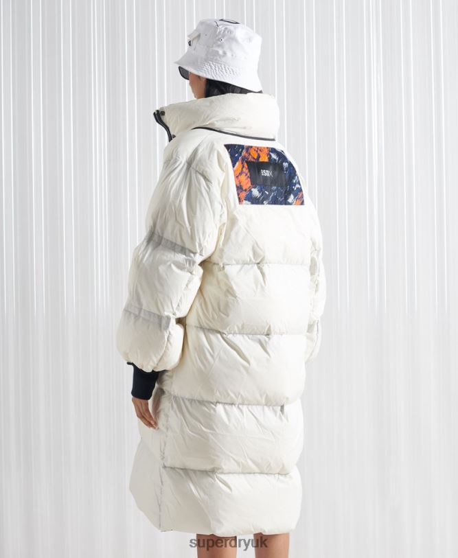 Limited Edition SDX Reversible Down Coat Women Cream Clothing Superdry 66N8N5627