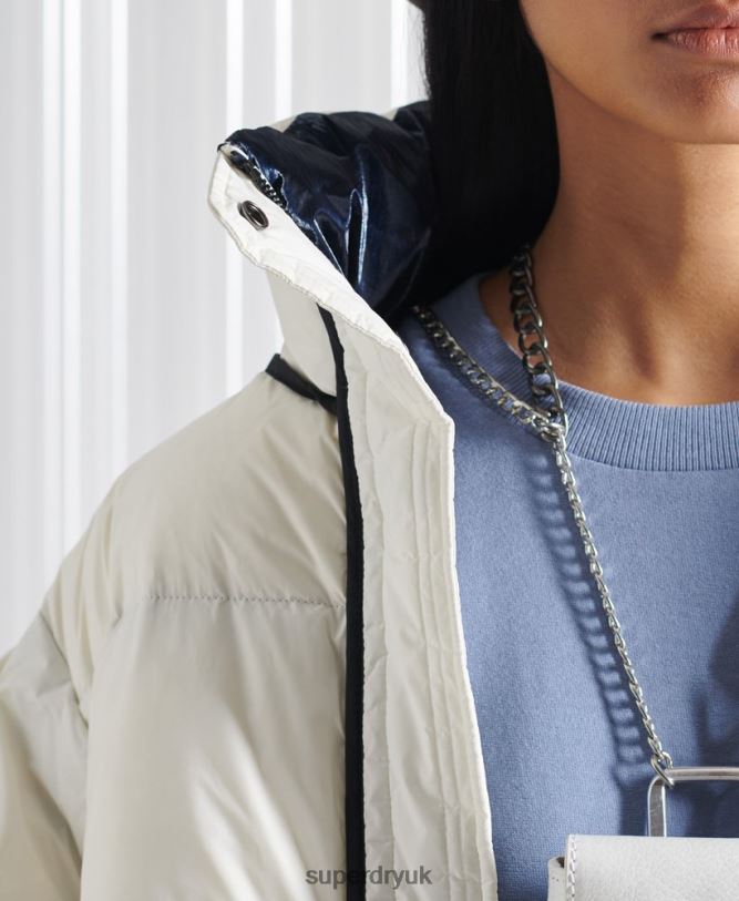 Limited Edition SDX Reversible Down Coat Women Cream Clothing Superdry 66N8N5627