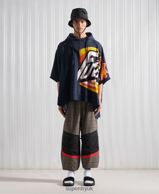 Limited Edition SDX Rex Fit Hoodie Men Navy Clothing Superdry 66N8N5233