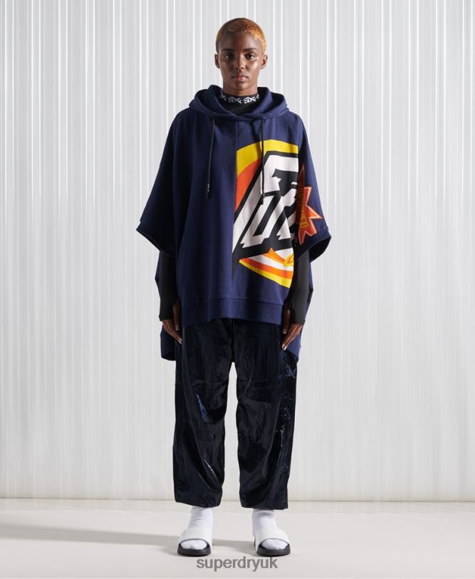 Limited Edition SDX Rex Fit Hoodie Men Navy Clothing Superdry 66N8N5233