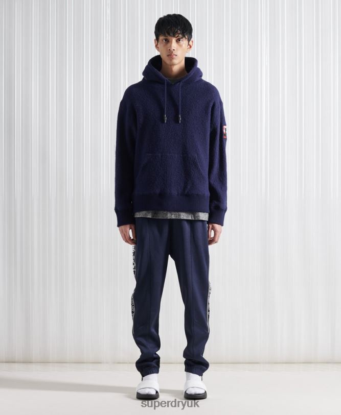 Limited Edition SDX Wool Overhead Hoodie Men Dark Blue Clothing Superdry 66N8N898