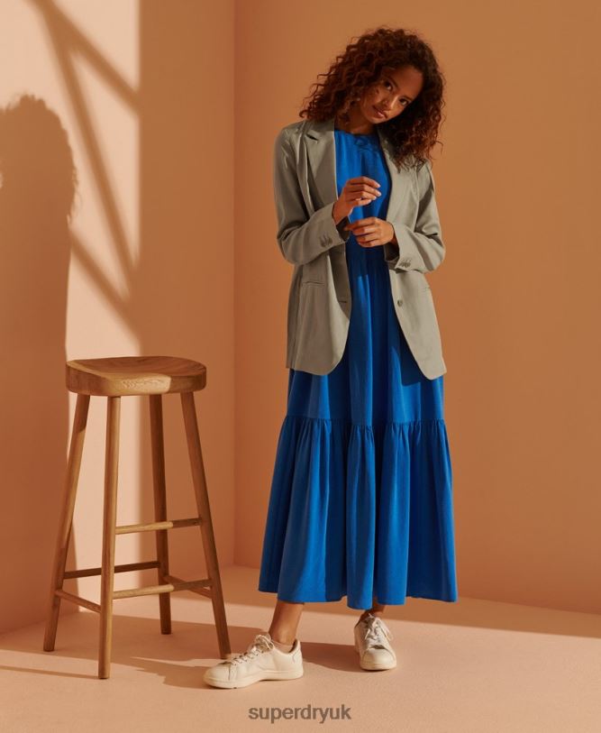 Limited Edition Tencel Blazer Women Beige Clothing Superdry 66N8N5531