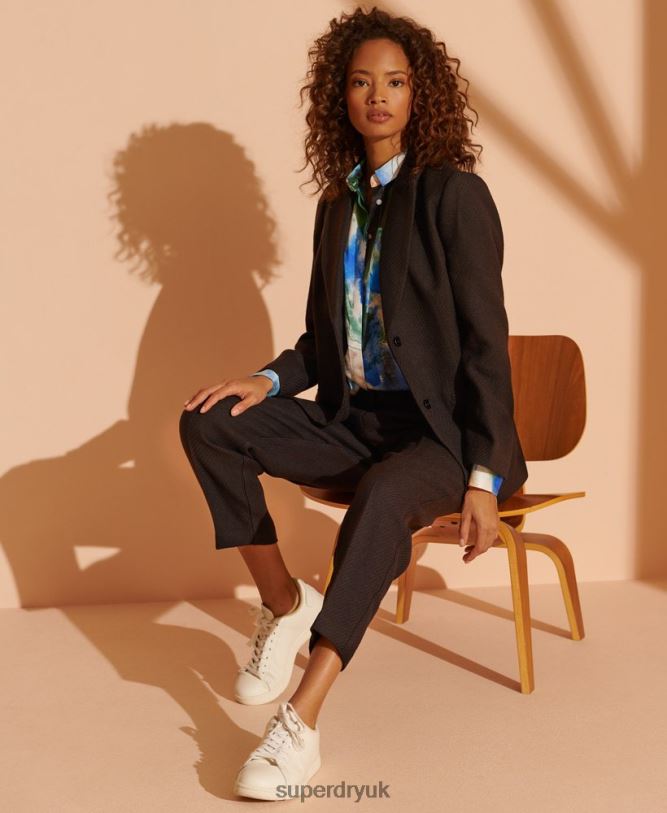 Limited Edition Wool Blazer Women Black Clothing Superdry 66N8N5532