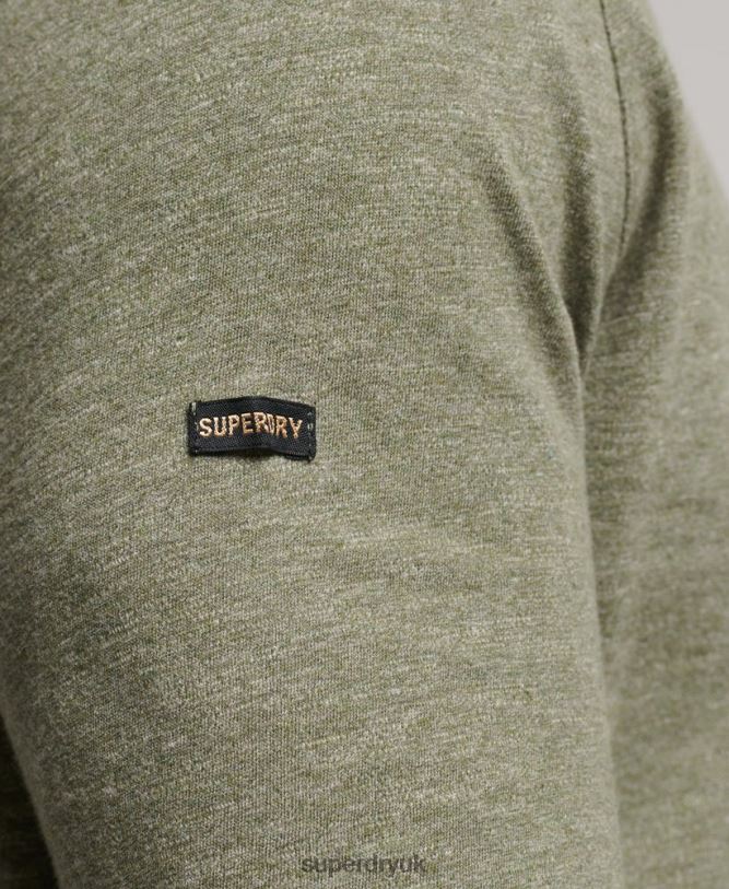 Long Sleeve Slub Jersey Top Men Khaki Clothing Superdry 66N8N1541