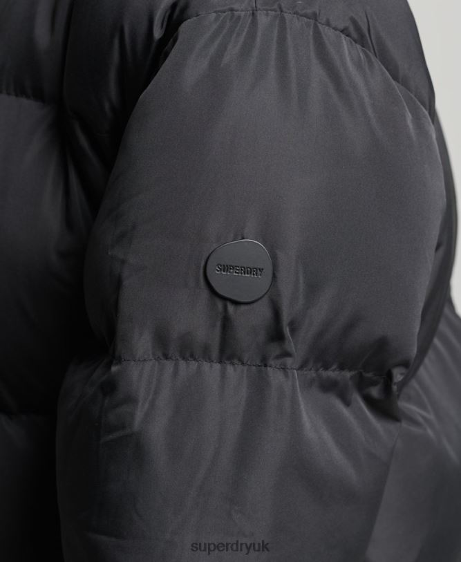 Longline Duvet Coat Women Black Clothing Superdry 66N8N3706