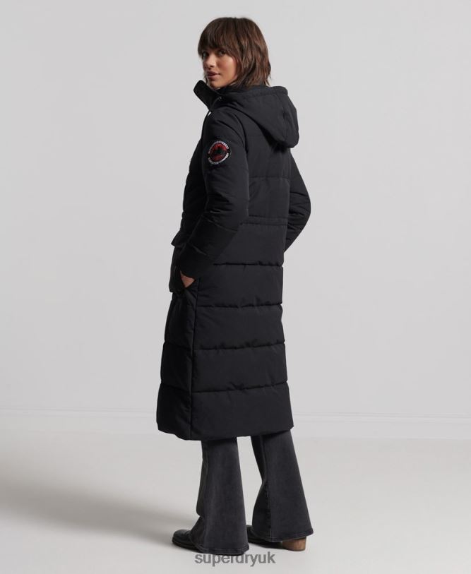 Longline Everest Coat Women Black Clothing Superdry 66N8N5512
