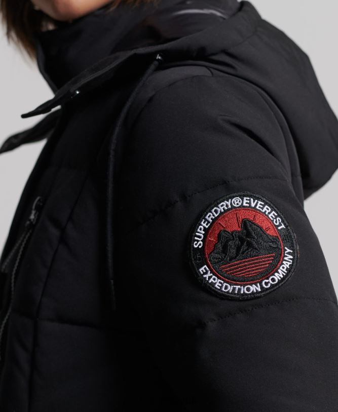 Longline Everest Coat Women Black Clothing Superdry 66N8N5512